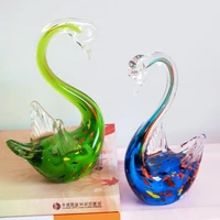 2 pcsset abstract crystal swan statue animal art sculpture glass crafts home decoration morden china figurine decor r4892