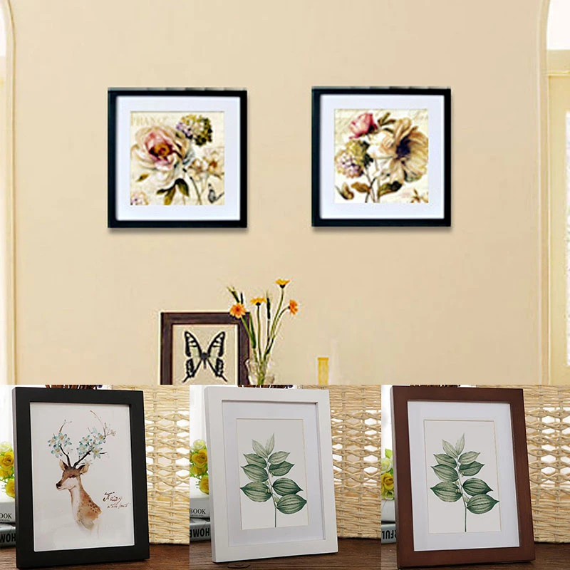 Деревянная декоративная рамка для фотографий деревянная черная из ореха постер