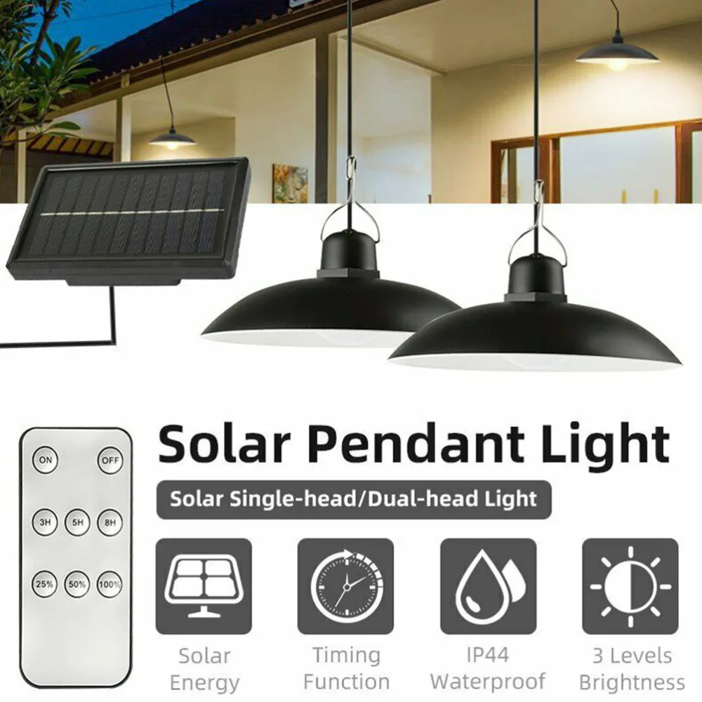 

1 Set Solar Powered Garden Patio Hanging Shed LED Lamp Pendant Light for Patio