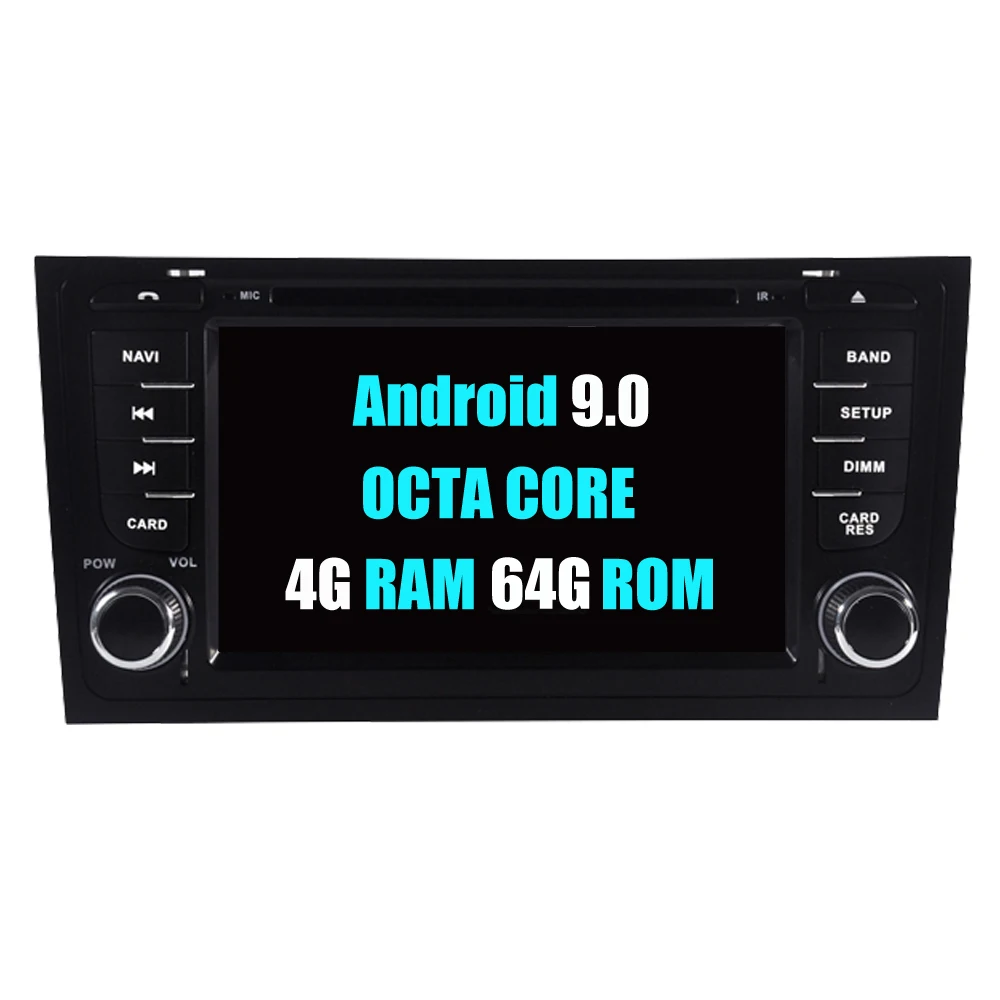 RoverOne Android 9,0 Автомобильная Мультимедийная система для Audi A6 C5 S6 RS6 Радио Стерео DVD gps навигация медиа музыкальный плеер PhoneLink - Цвет: PX5 Android 9.0