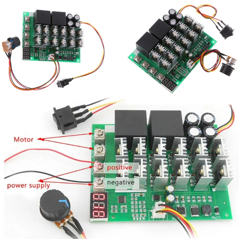 DC10V-55V 12 В 24 в 36 48 55 100A светодиодный дисплей регулируемый ток управление скоростью