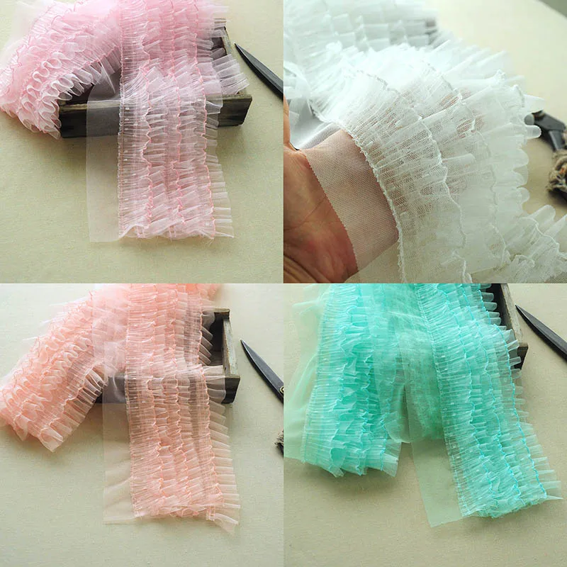 New 1meter/lot 20cm Multi-Layer Romantic Lace Trim Dot Pleated Three-dimensional DIY Baby Skirt Doll Material X582 | Дом и сад