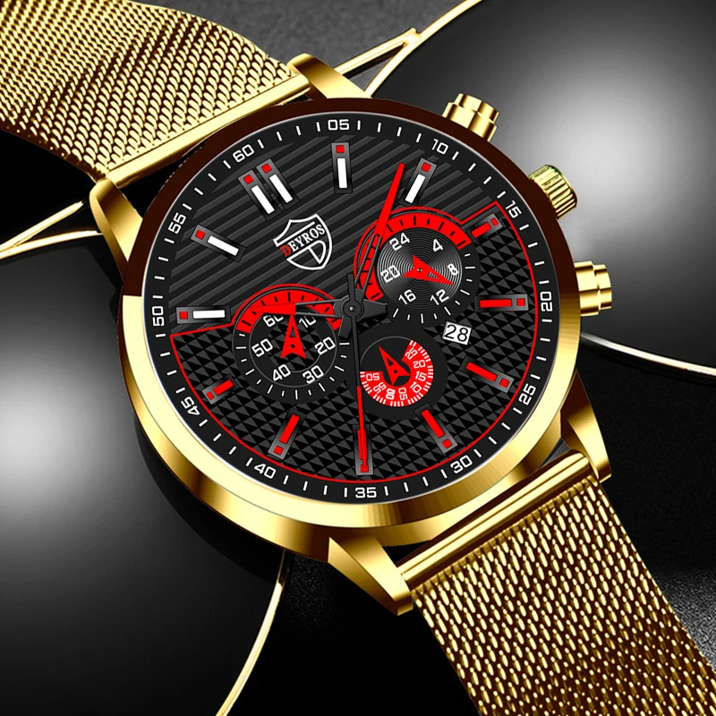 

Fashion Men's Watches Male Stainless Steel Mesh Belt Quartz Wrist Watch Man Luxury Business Casual Leather Clock reloj hombre