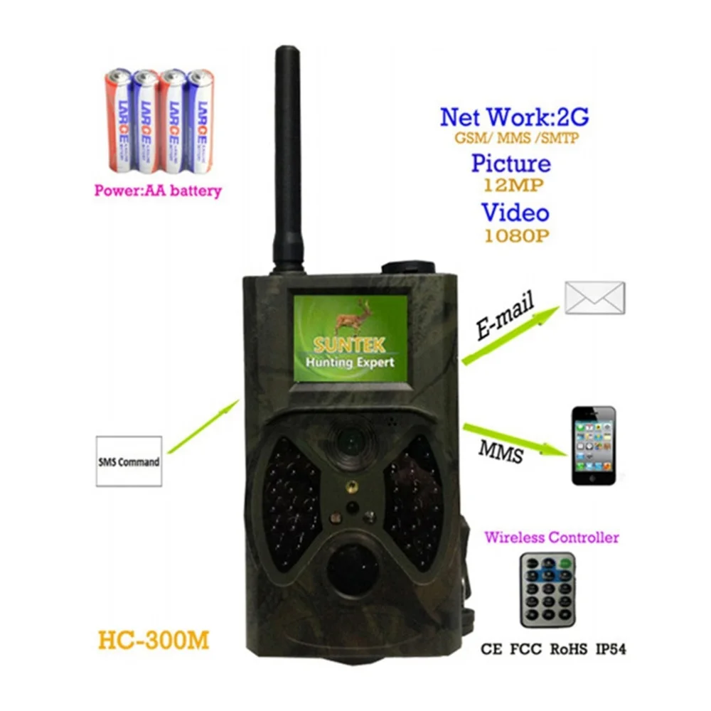 

HC-300M 1080p Camera Infrared Night Vision Scouting Camera Camcorder Support GSM Network for Wildlife