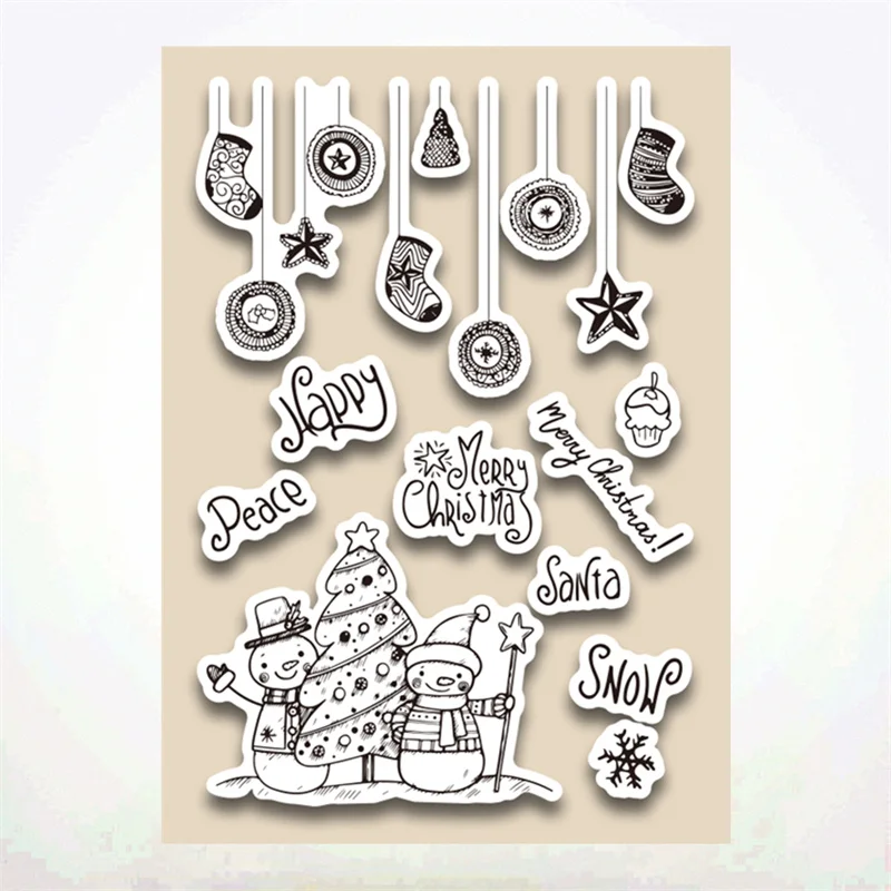 

11*16CM Christmas Lights Transparent Clear Stamps / Silicone Seals Roller Stamp For DIY Scrapbooking Photo Album/Card Making