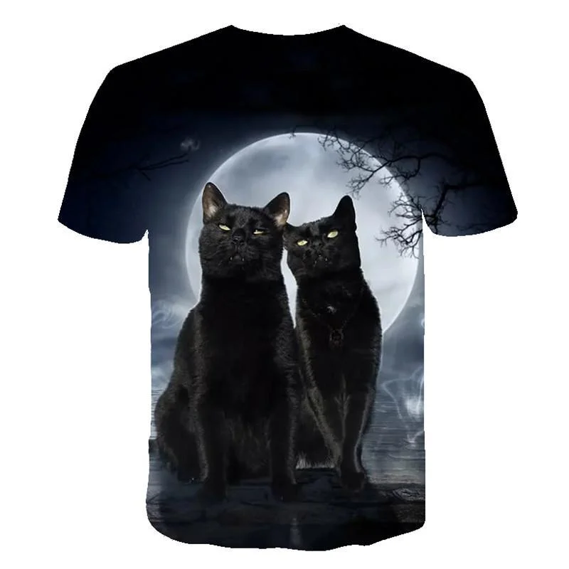 

2021 Men's New streetwear T-Shirt Animal cat Print T-Shirt 3D harajuku Men/Women T-Shirt Novelty Men's Short Sleeve clothes Tops