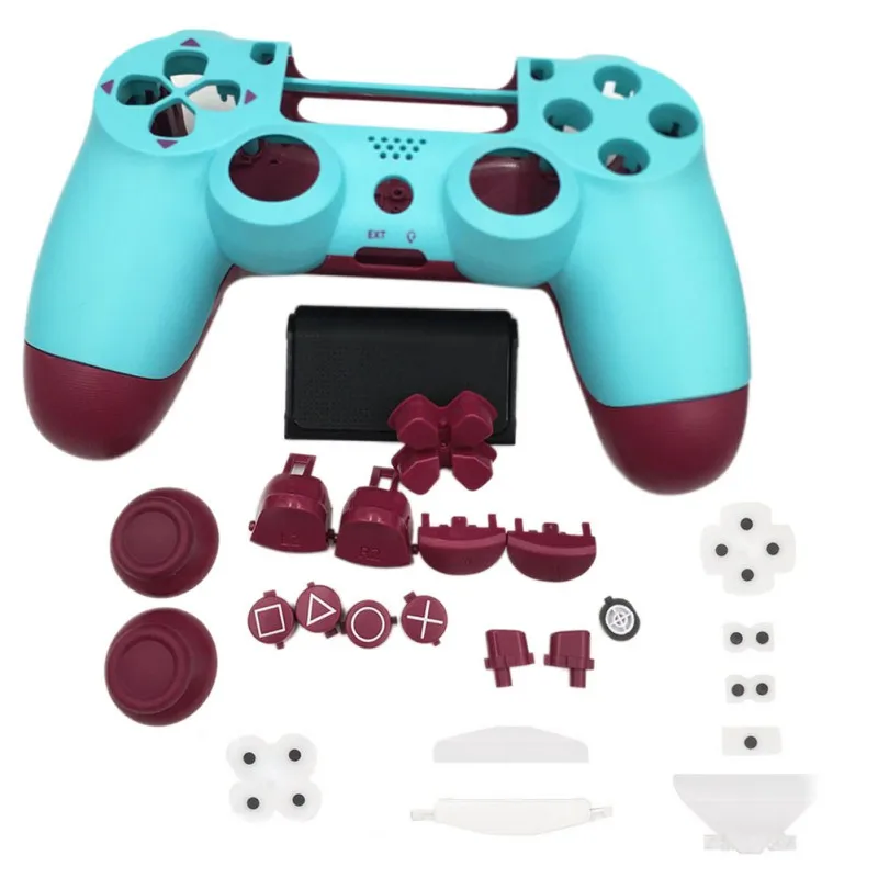 Небесно-голубой Противоскользящий силиконовый защитный чехол для sony playstation 4 PS4 DS4 Pro тонкий контроллер защитная накладка колпачки с кнопками для PS4 - Цвет: Небесно-голубой