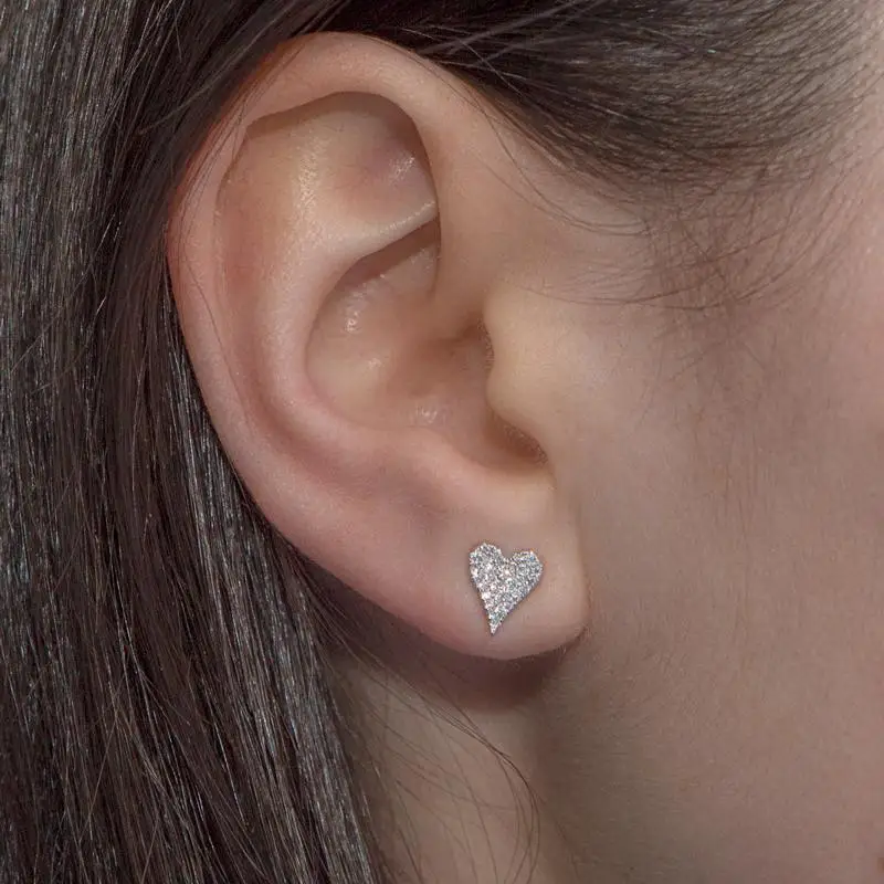 Настоящее серебро 925 пробы милые мини блестящие серьги с кубическим цирконием в