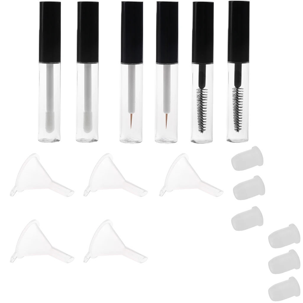 

Set Of 6pcs 4ml Reusable Empty Mascara Tube Eyeliner Lip Gloss Oil Vials With