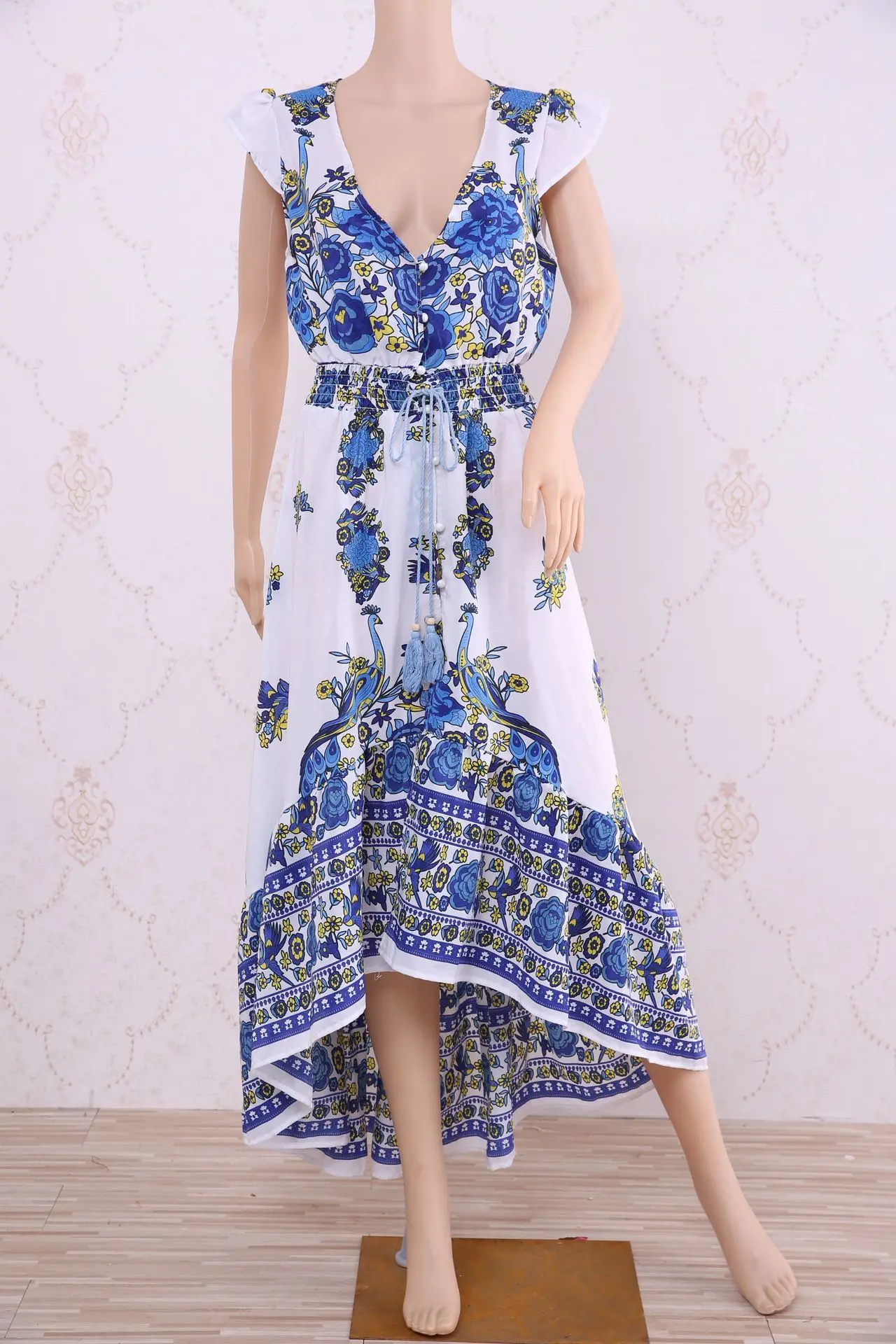 Женские Длинные Boho Макси Вечерние шифоновое платье женские s винтажные пляжное с