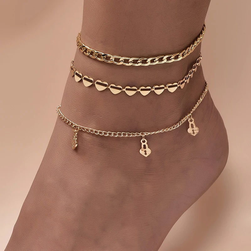 Набор ножных браслетов для женщин 3 шт./компл. | Украшения и аксессуары