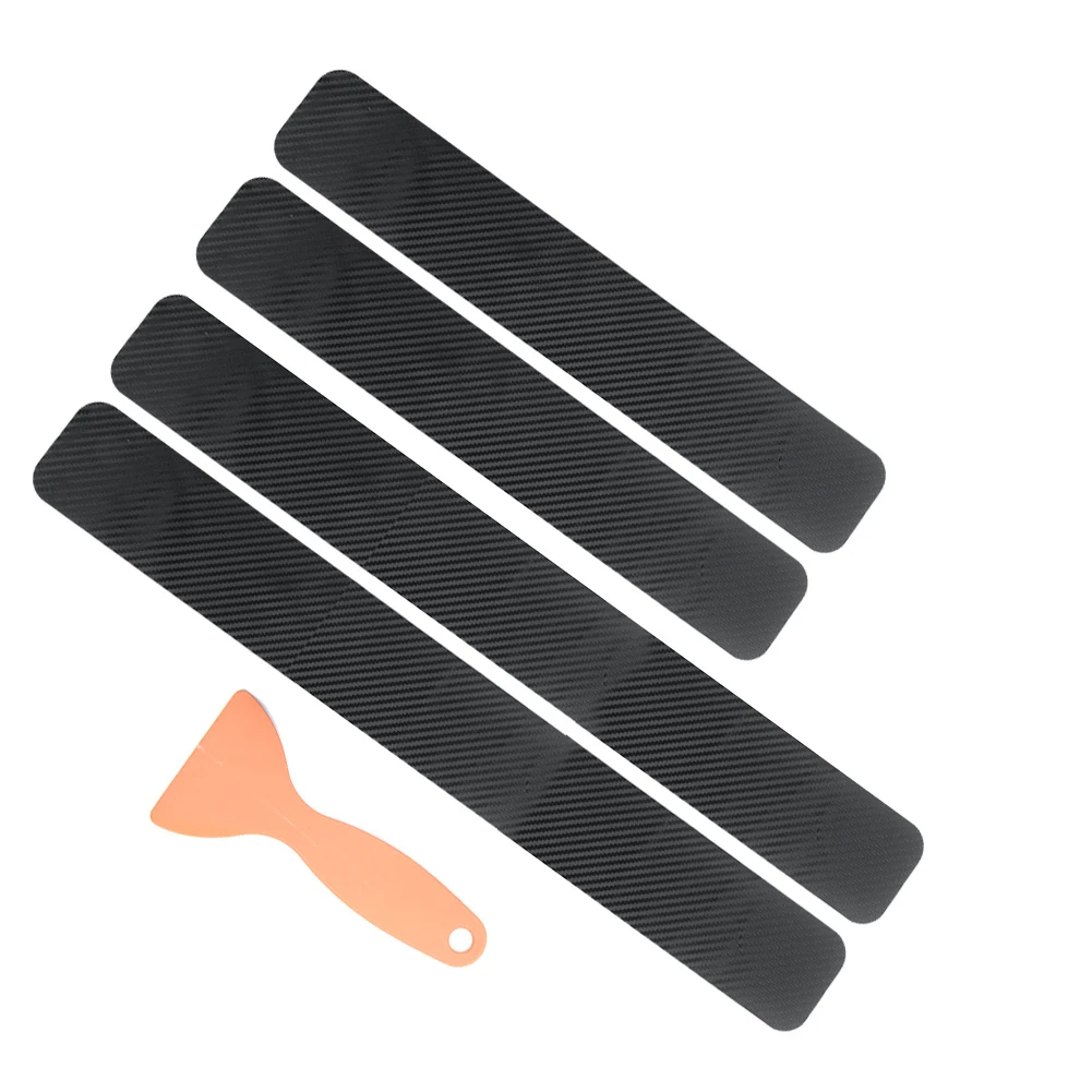 Автомобильные Защитные наклейки на порог 3D из углеродного волокна панель Черный