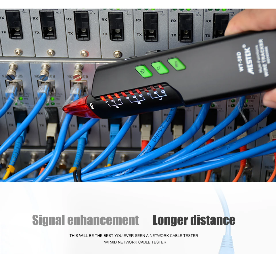 Телефонный провод трекер кабельный тестер для RJ45 RJ11 электрической линии поиск тестирования сетевой кабель детектор линии Finder WT58D