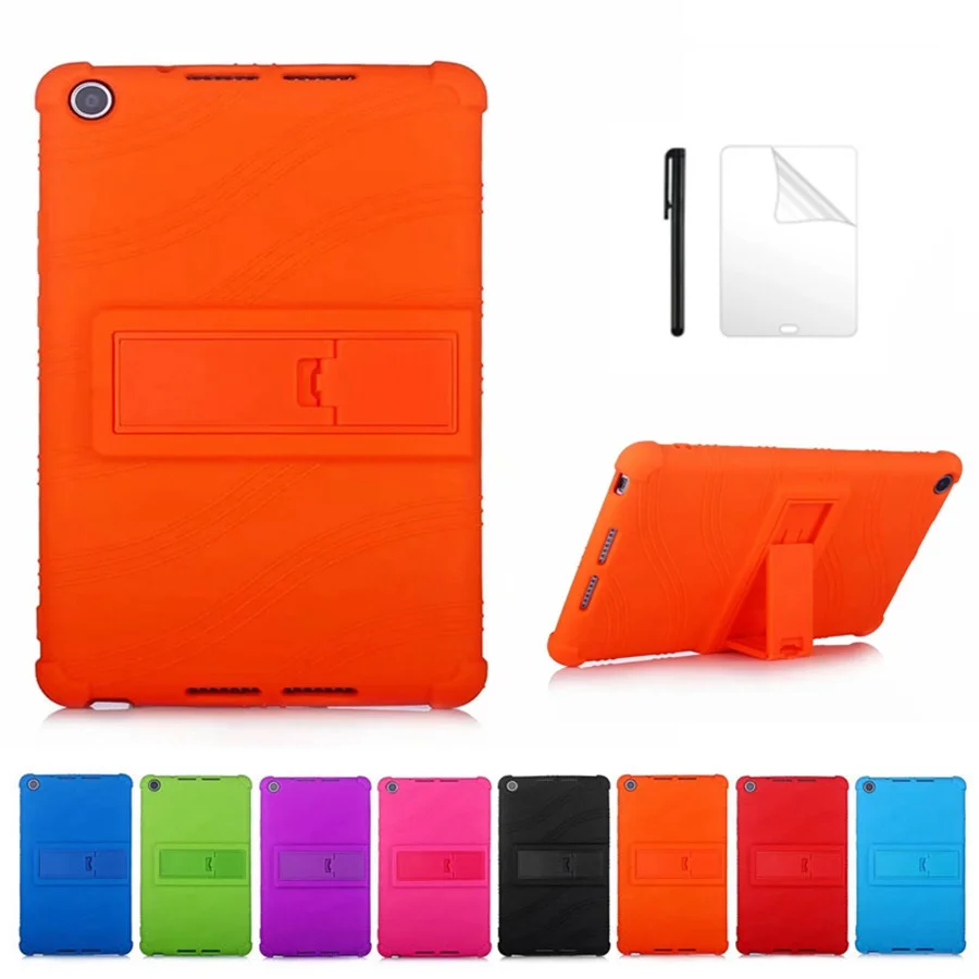 

Baby Safe Case For Huawei MediaPad M5 lite 8 JDN2-W09/AL00 8.0 inch smart cover for huawei m5 lite 8 Soft Silicone Case+film+pen