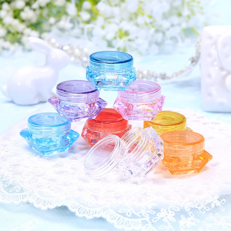 10Pcs 3g 5g Plastic Transparent Diamond Cream Box Portable Travel Bottle Women Jewelry Storage DIY Crystal Beads Boxes | Красота и