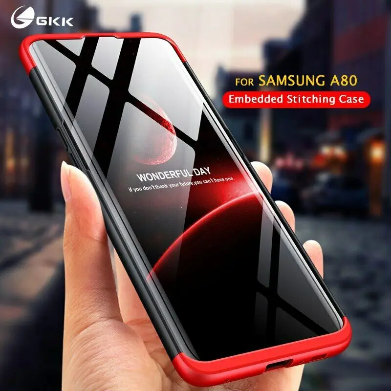 Для Samsung A80 GKK 3 в 1 360 градусов полный корпус защитный противоударный матовый