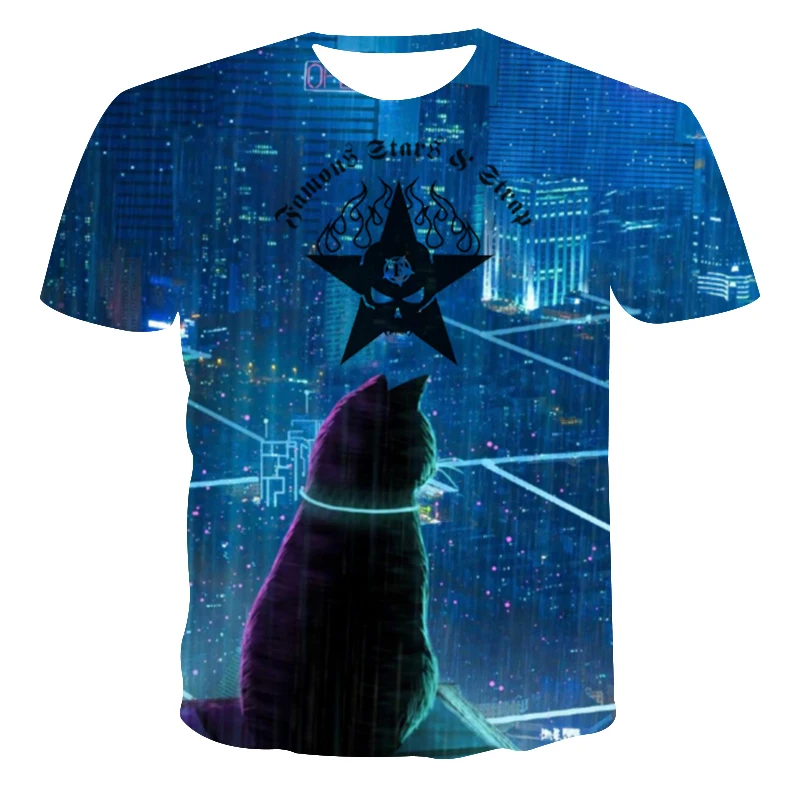 

Summer Hot Trend 3DT Shirt Shield Cool Boy Girl T-shirt Street Hip-hop Harajuku Loose Large Size Breathable O-neck Tshirt110-6XL