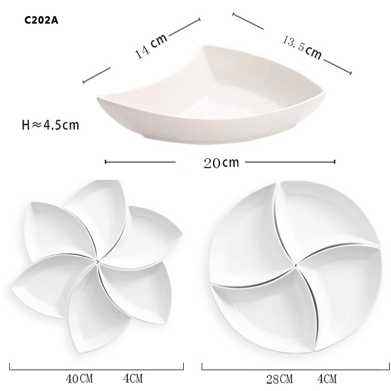 

Nordic Style Creative Home Setting Plate Tableware Set Ceramic Platter Creative Dish Plate Deep Dish Dish Odd-shaped Plate C202
