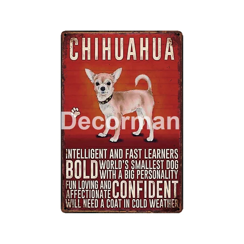 [DecorMan] Пользовательские Собака Кошка металлический знак WHIPPET лабрадоор COCKAPOD настенная живопись Декор LT-1980 - Цвет: GLA-5702