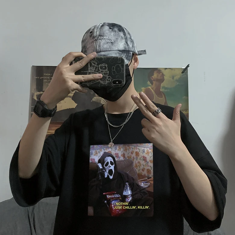 Ужасные триллеры мужские топы кричащие футболки из фильма. Удобная футболка Ulrich