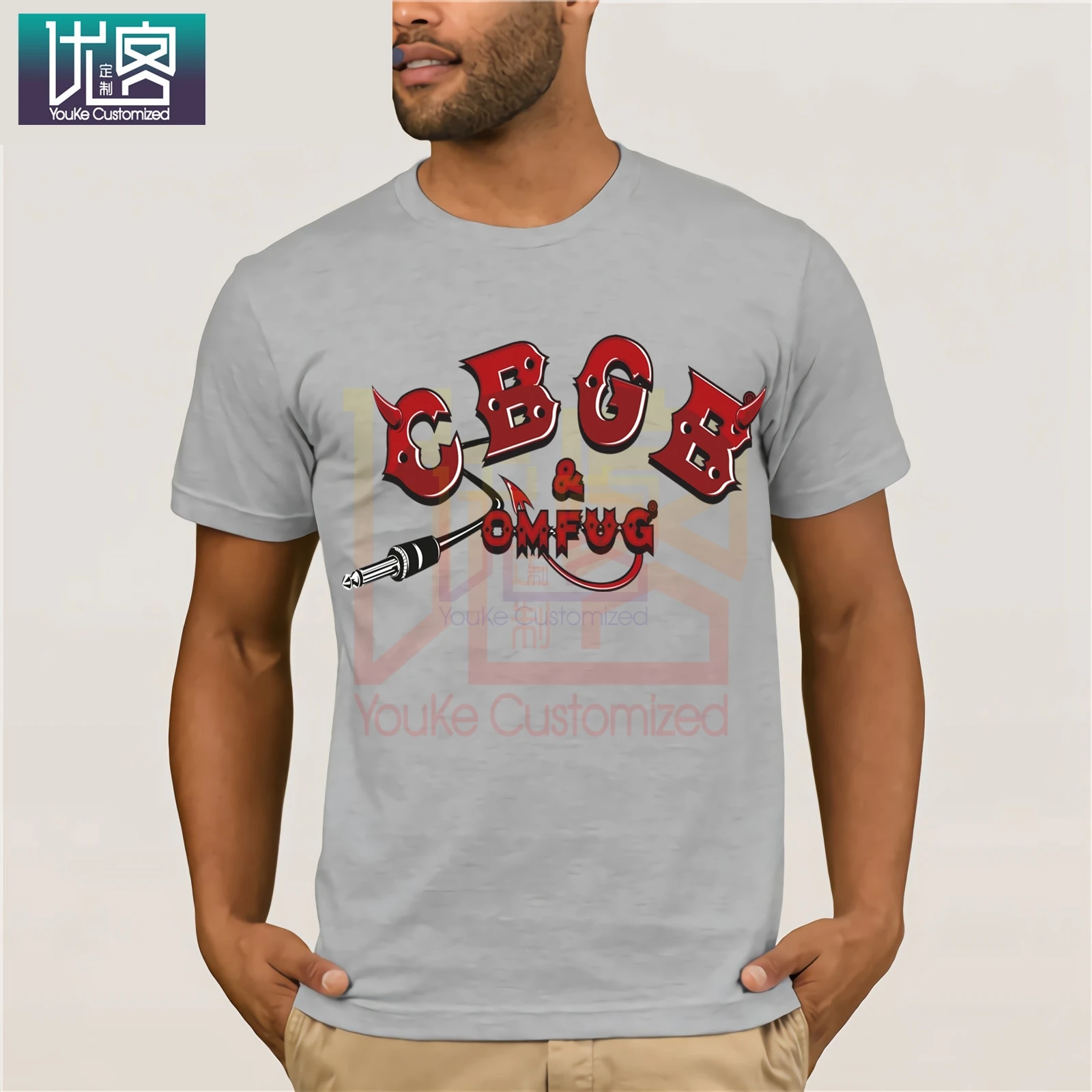 CBGB &amp OMFUG electric plug T-SHIRT Humor Tee Shirt 100% Cotton Tops Graphic Present Casual Short Sleeve Top | Мужская одежда