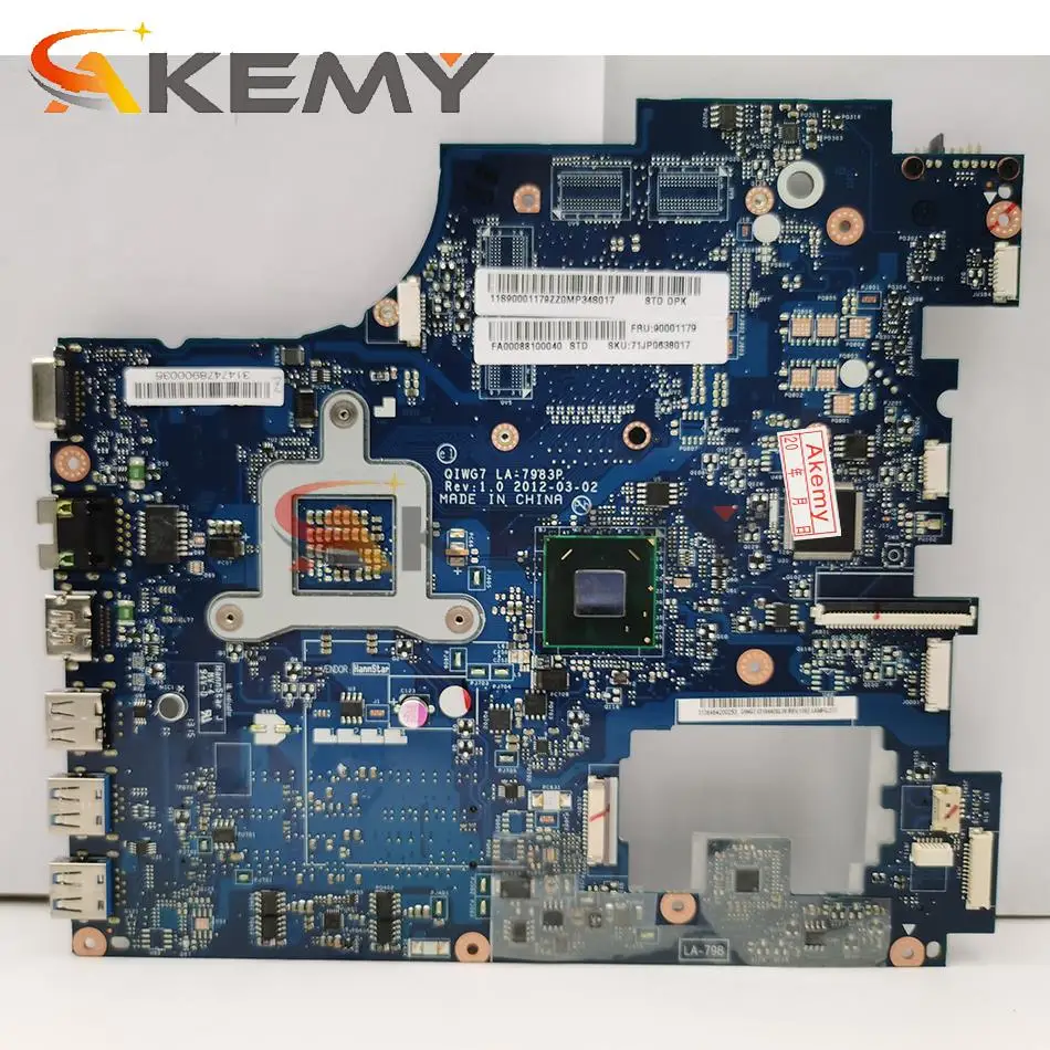 akemy for lenovo g780 la 7983p notebook motherboard qiwg7 la 7983p pga989 hm77 ddr3 100 test work free global shipping
