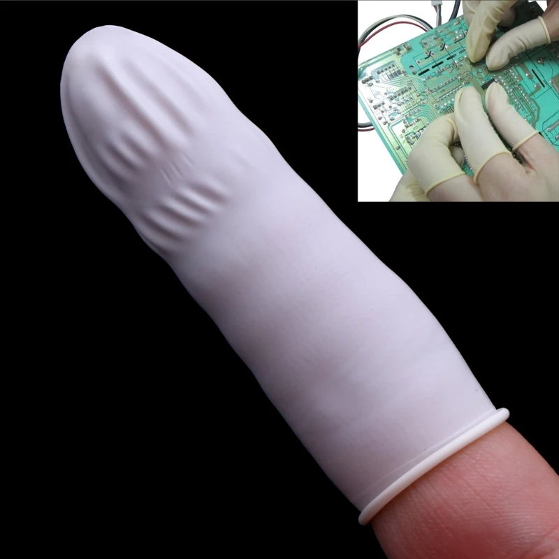 Description Picture 5 of itemF2TC Disposable Latex Finger Caps, 100 Pieces, Non-skid Natural Rubber Gloves, Finger Guard, Disposable Nail Tool