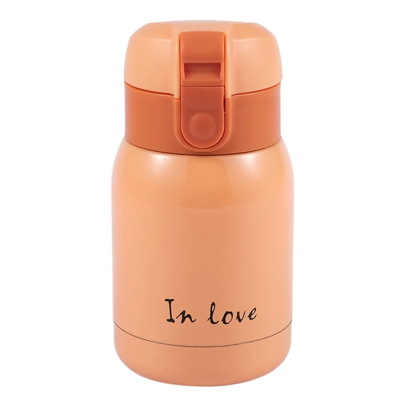 Мини термос с большим животом из нержавеющей стали (розово красный) 200