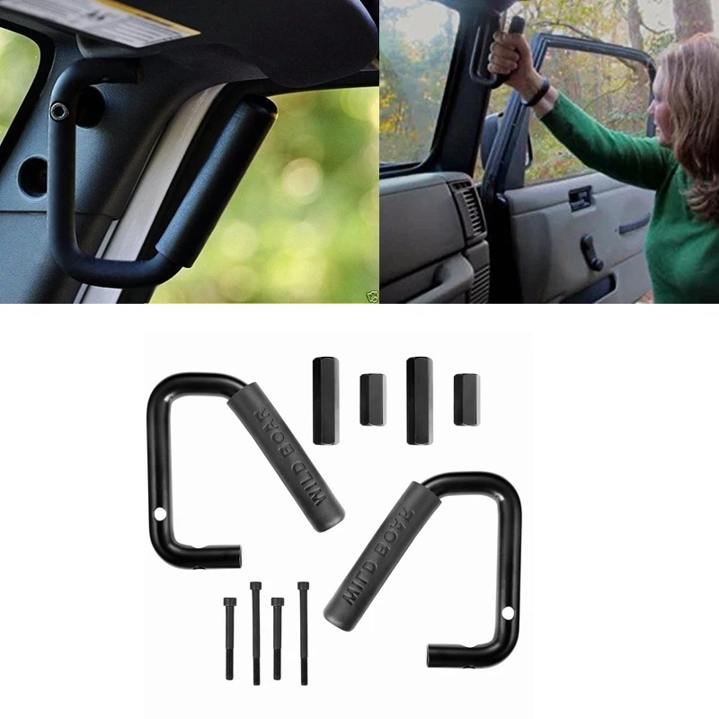 Черный твердый Сталь спереди поручни Roll для 2007 2017 Jeep Wrangler JK 2 двери 4