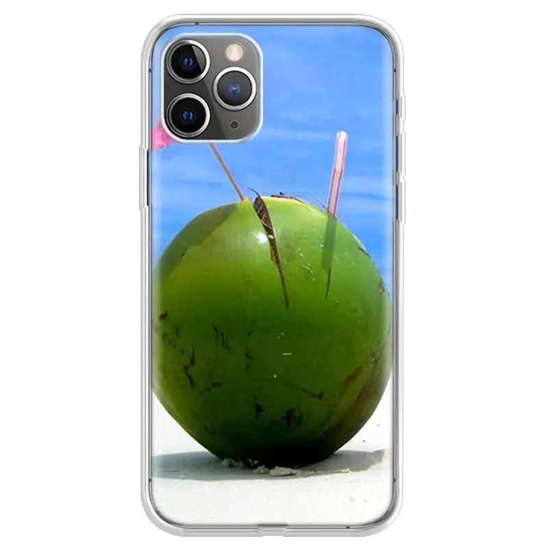 Фруктовый кокос на пляже, печатный чехол для телефона Apple iPhone 11 13 14 Pro 12 Mini SE X XR XS Max 6 6S 7 8 Plus Patter.
