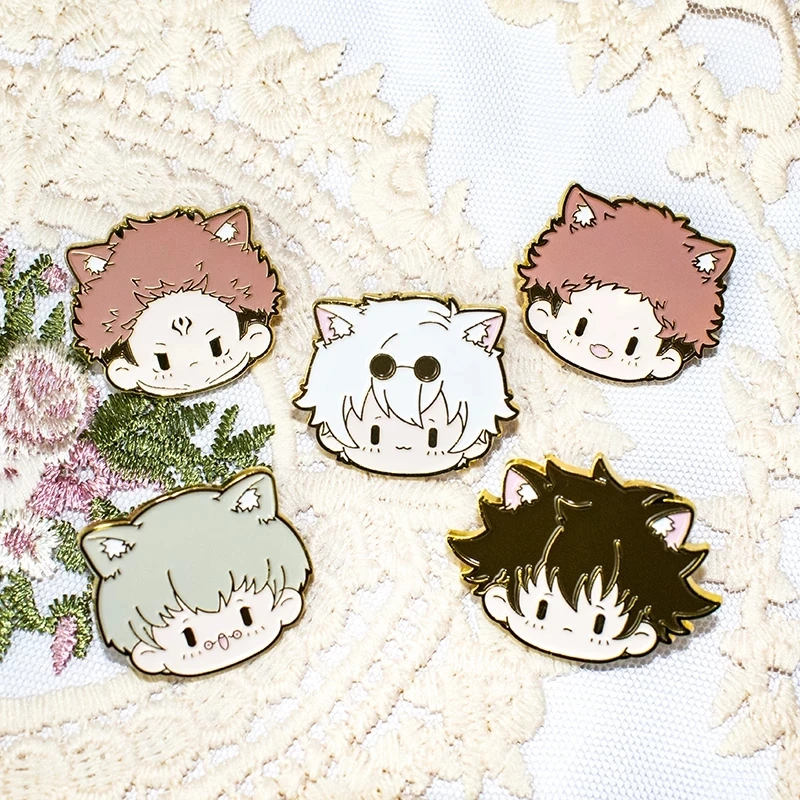 

Manga Jujutsu Kaisens Enamel Pin Cartoon Kawaii Gojo Satoru Fushiguro Megumi Itadori Yuji Inumaki Toge Ryomen Sukuna Brooch