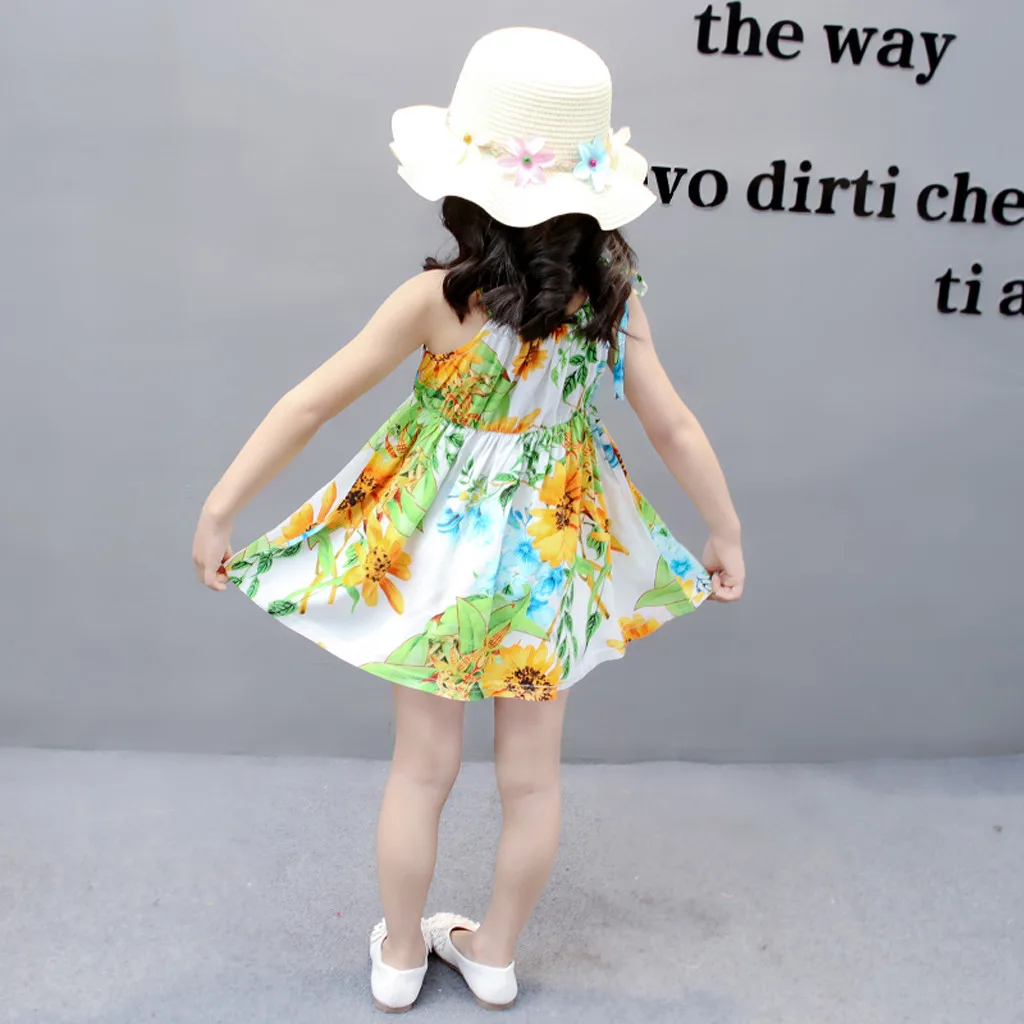 (6M-3Y) Korean girl dress summer fashion sleeveless strap national style new wild clothes платье летнее 05* | Детская одежда