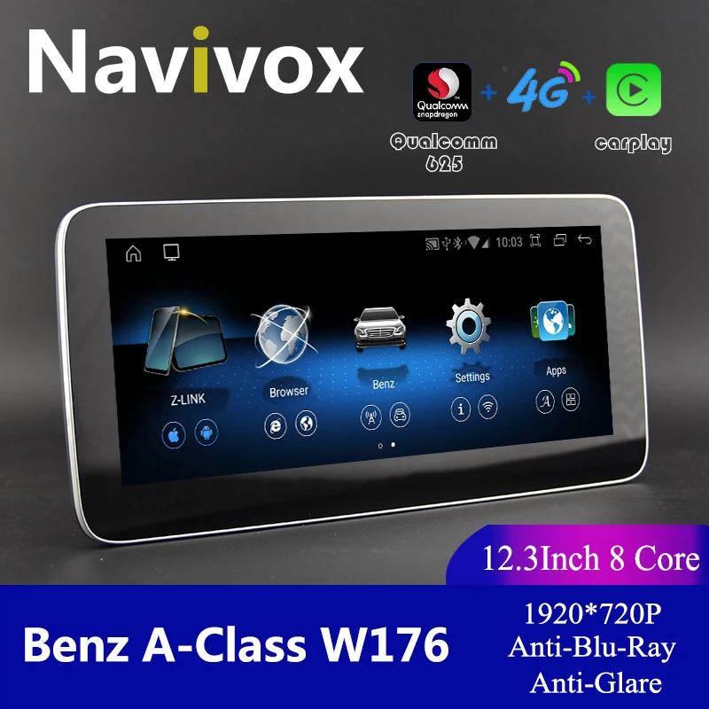 

Navivox 8 Core устройство, док-станция Qualcomm 625 автомобильный Android плеер для Benz CLA/GLA 250/220/180 W176 Blu-Ray HD Экран 4 аппарат не привязан к оператору сотовой св...