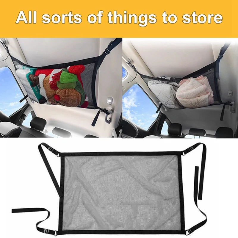 Car Net Pocket Storage Ceiling Roof Cargo in The Trunk Interior Bag For Auto Container Universal Multifunction Accessories |