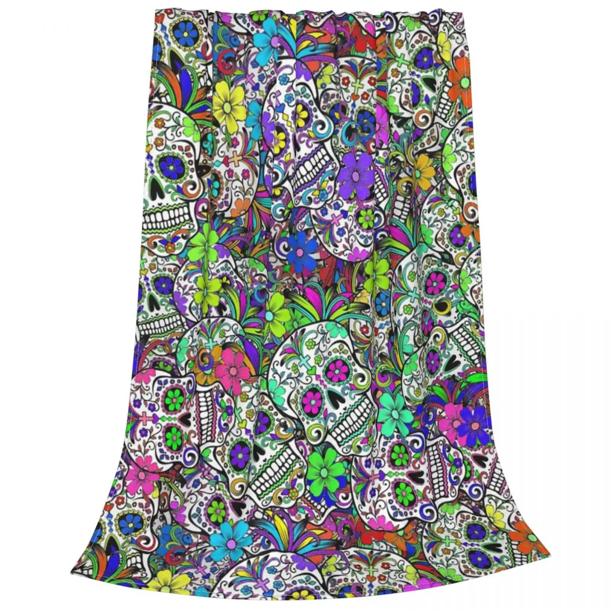 

Manta de calavera de azúcar para cama, colcha de lana, decorar textil Art, transpirable, supersuave, para office