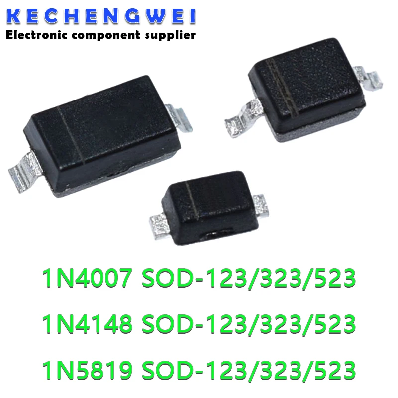 

100pcs SMD diode 1N5819W 1N4007W 1N4148W SOD123 SOD-323 SOD-523 1206 0805 1N4148WS 1N5819WS B5819WS 1N4148WT 1N5819WT 1N4007WT