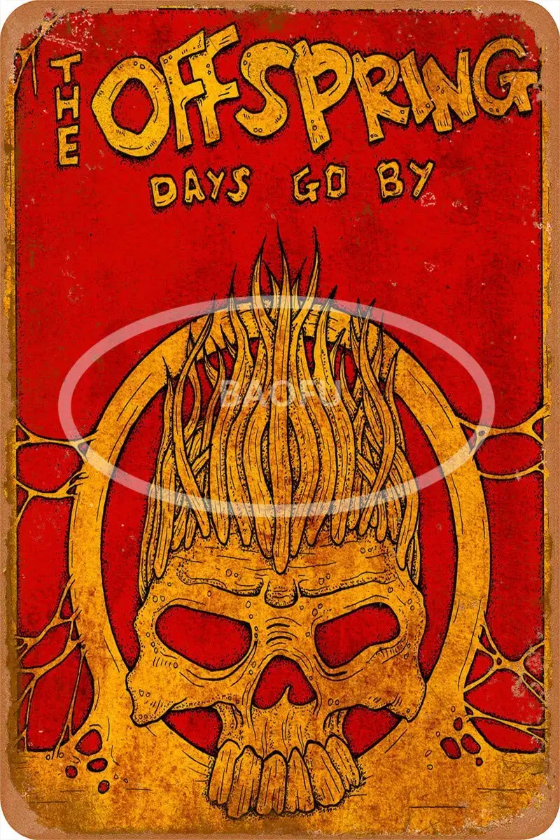 

Keviewly Offspring Days Goo by Iron Painting Wall Poster Metal Vintage Band Tin Signs Retro Garage Plaque Decorative Living Room