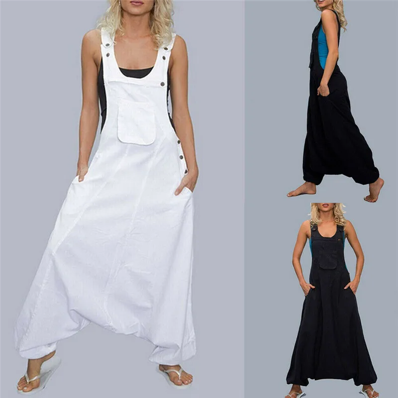 Комбинезон женский джинсовый в стиле хип хоп на бретельках|Женские комбинезоны| |