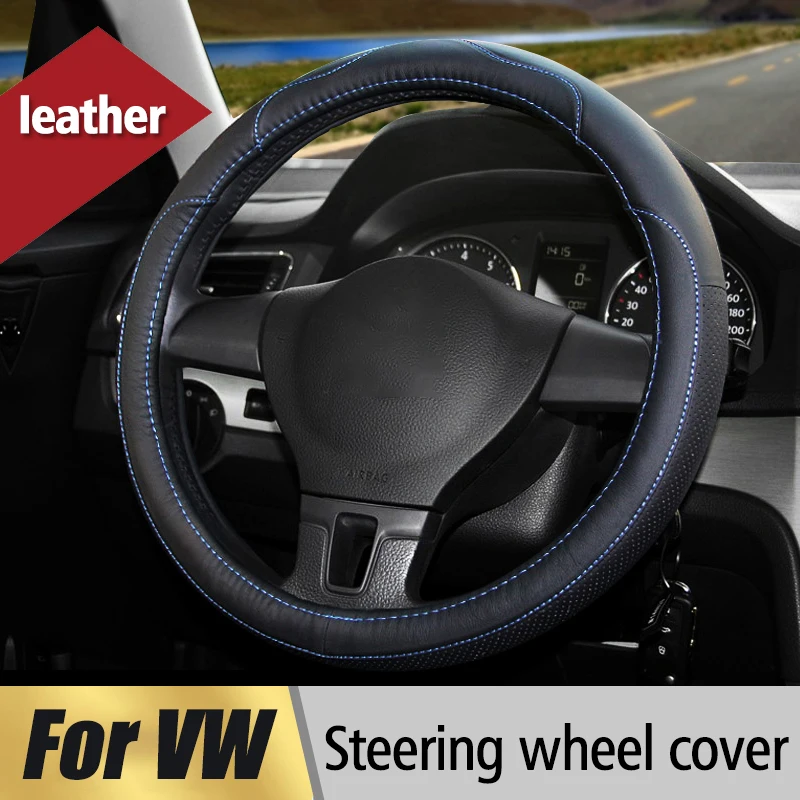 Кожаные аксессуары для Volkswagen VW POLO Jetta MK5 MK6 GOLF 4 5 6 Tiguan Passat B5 B6 Touran Bora|car steering wheel