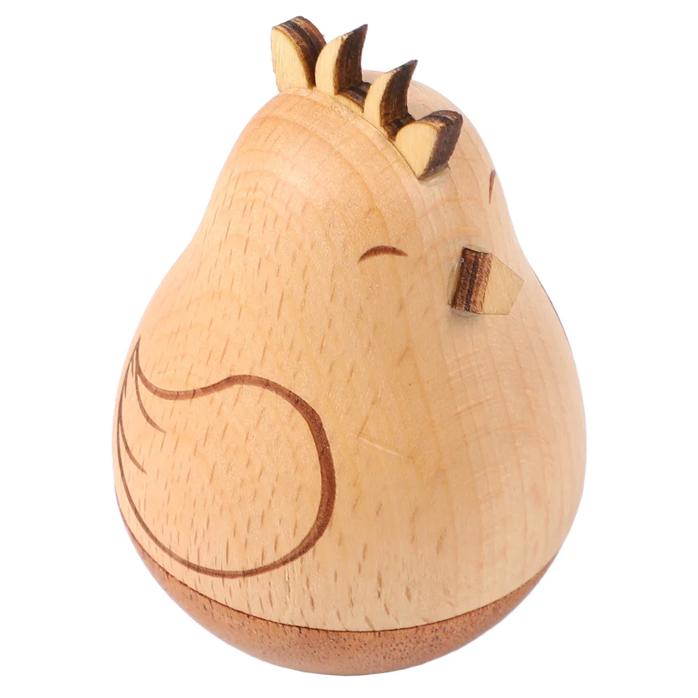 

Adorable Tumbler Toys Children Roly-poly Toys Desktop Decoration (Wood Color)