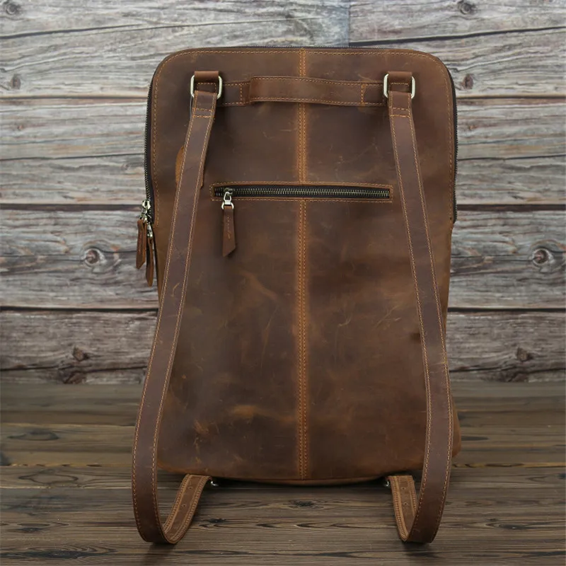 Рюкзак мужской и женский из натуральной кожи с отделением для ноутбука 15 6 дюйма