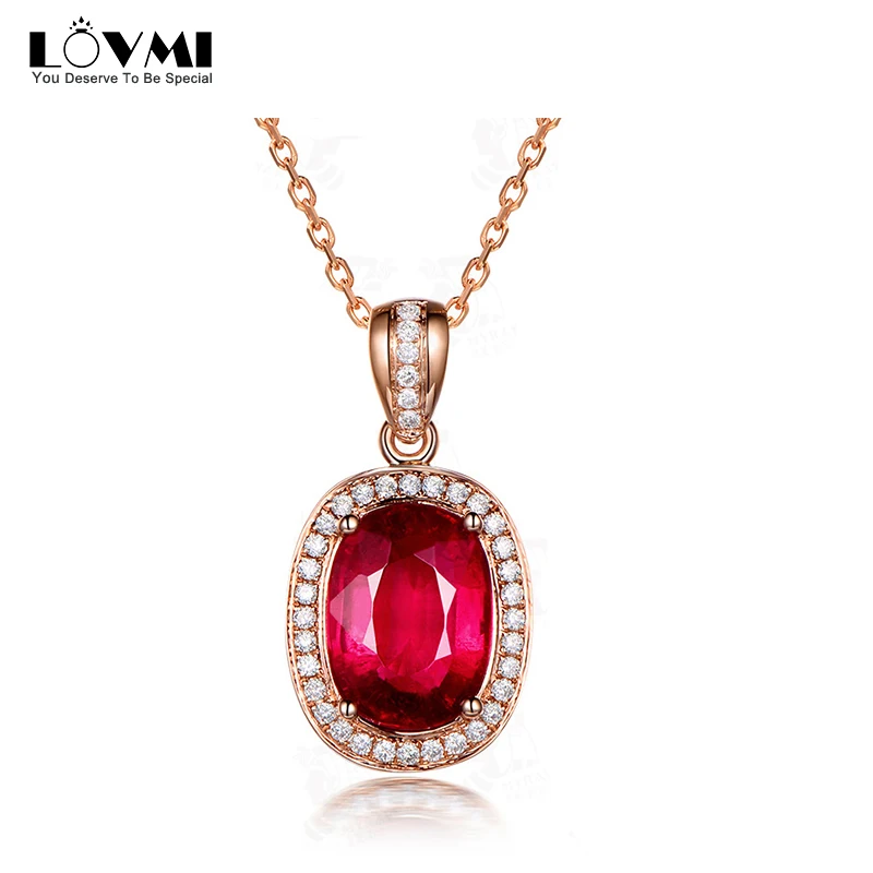 

Fashion 925 Sliver Women Necklace With Ruby Zircon Oval Shape Zircon Gemstones Pendants Jewelry Wedding Party Gifts Dropship
