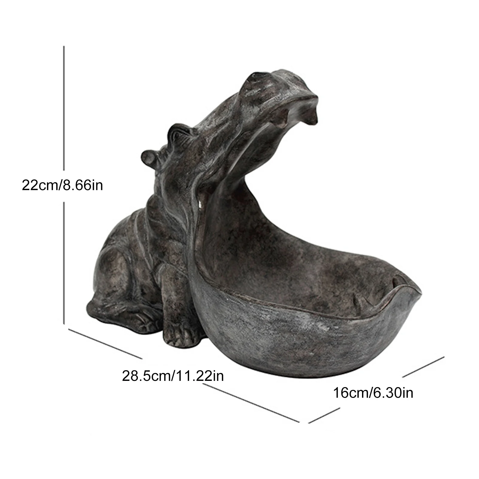 

Big Mouth Hippo Key Bowl Home Resin Hippo Figurine Jewelry Holder Odorless Harmless Stylish Ornament Perfect Home Decor