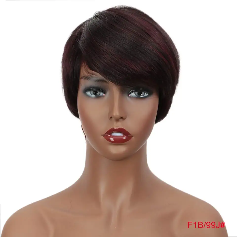 LK WH ELIA Парики Rebecca pixie, дешево, опт, короткие, афро кудрявые, кудрявые, парик, человеческие волосы, натуральные волосы, Боб, прямые парики для черных женщин - Цвет волос: LK WH ELIA