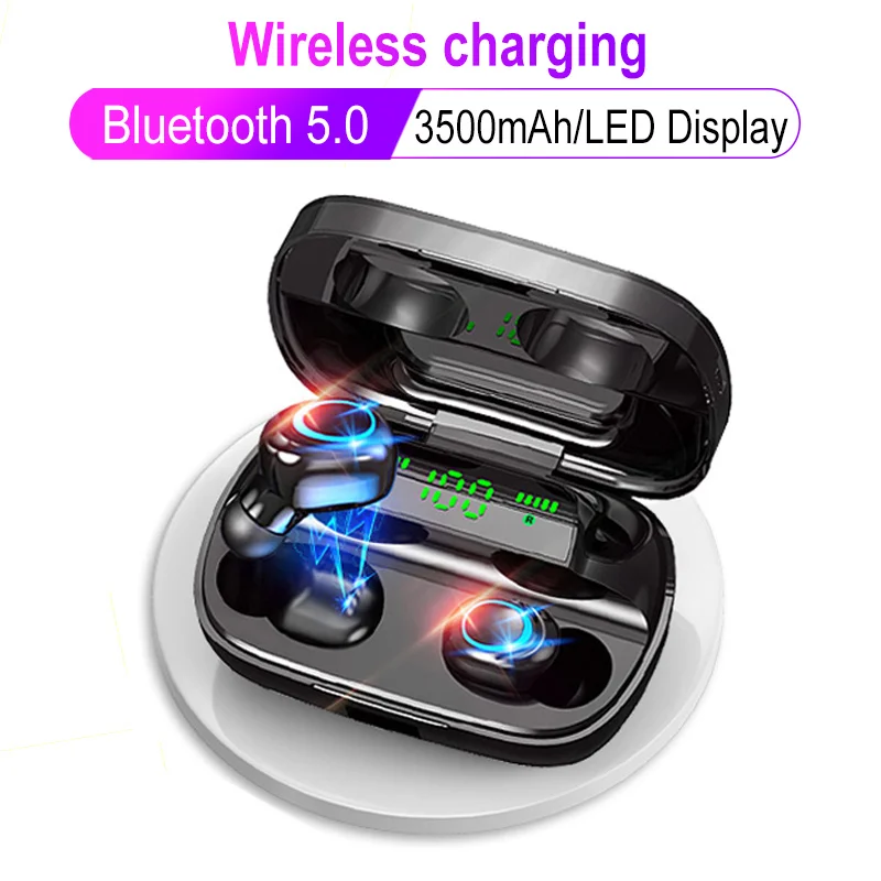Беспроводные наушники S11 с bluetooth 5,0, tws, беспроводные Игровые наушники, зарядный чехол, светодиодный дисплей, 9D, стерео гарнитура, беспроводное зарядное устройство