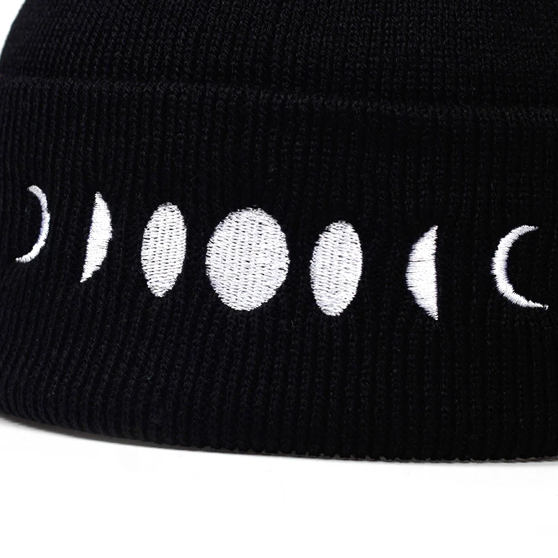 

2021 new moon embroidery Casual Beanies For Men Women Fashion Knitted Winter Hat Hip-hop Skullies cap Hats garros