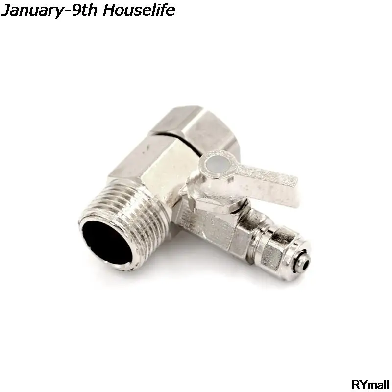 

Высококачественный адаптер фильтра для воды 1/2 дюйма до 1/4 дюйма, адаптер для очистителя воды, безопасный шаровой кран из никеля и меди, 1 шт.