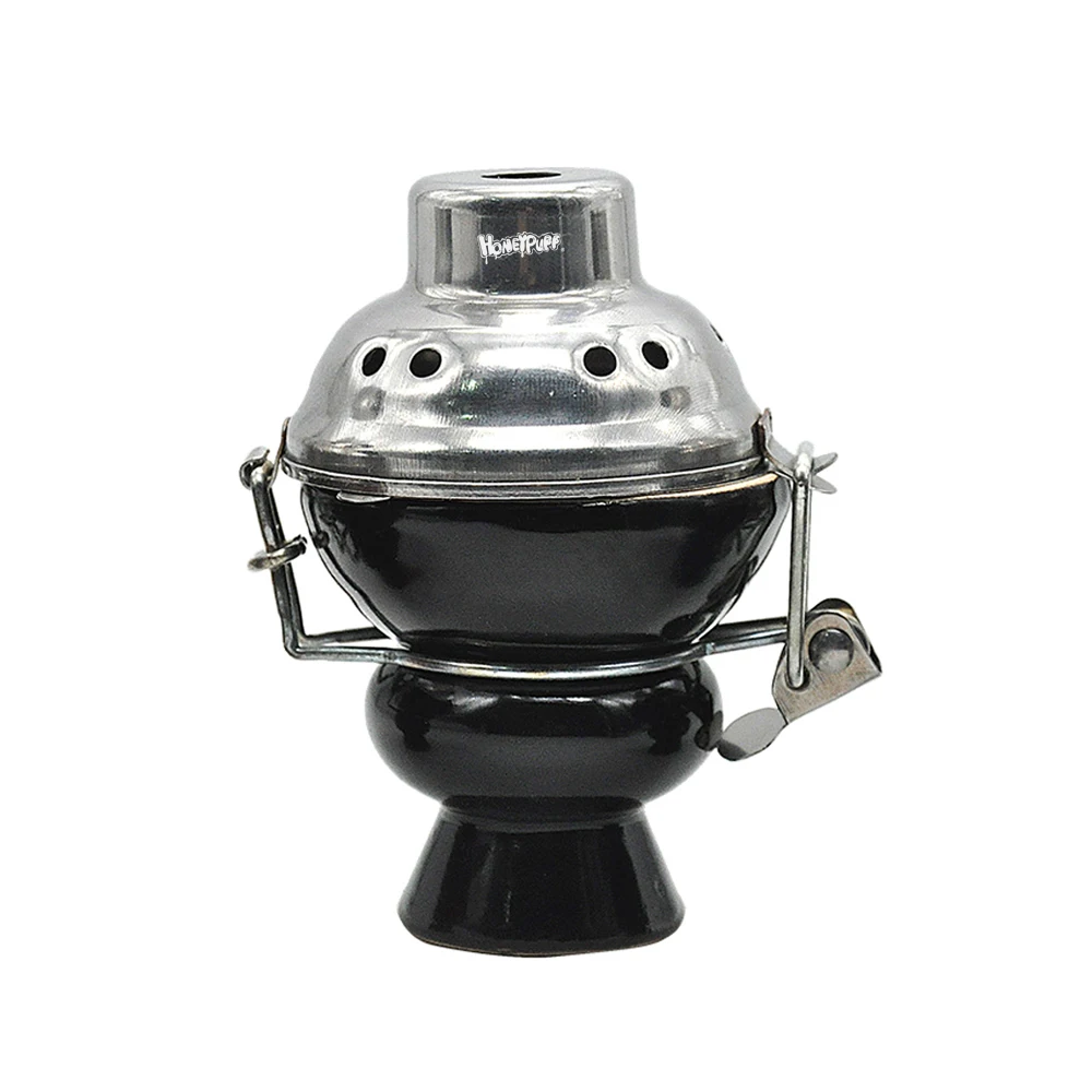 Керамическая чаша для кальяна с металлическим ветровым стеклом и углем | Дом сад