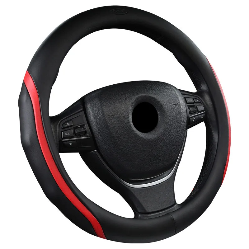 

Car Steering Wheel Cover Fit Most Auto For 37 - 38 CM 14.5"-15" Four Seasons Universal Leather Three-Dimensional Non-Slip
