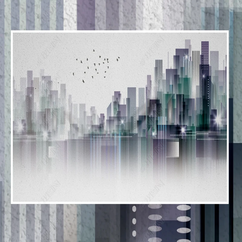 

Wallpaper For Bedroom Walls Nordic Modern Minimalist City Silhouette Landscape Background Wall Paper Mural